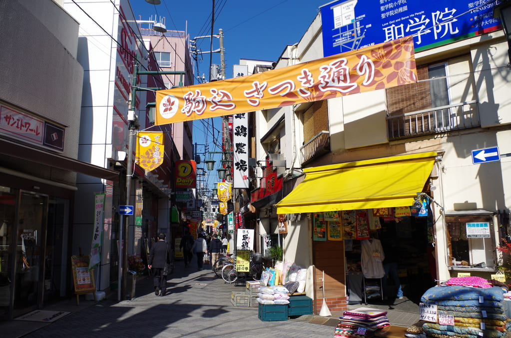 駒込駅を出て東口に商店街がある